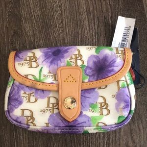 Dooney and Bourke purple floral wristlet